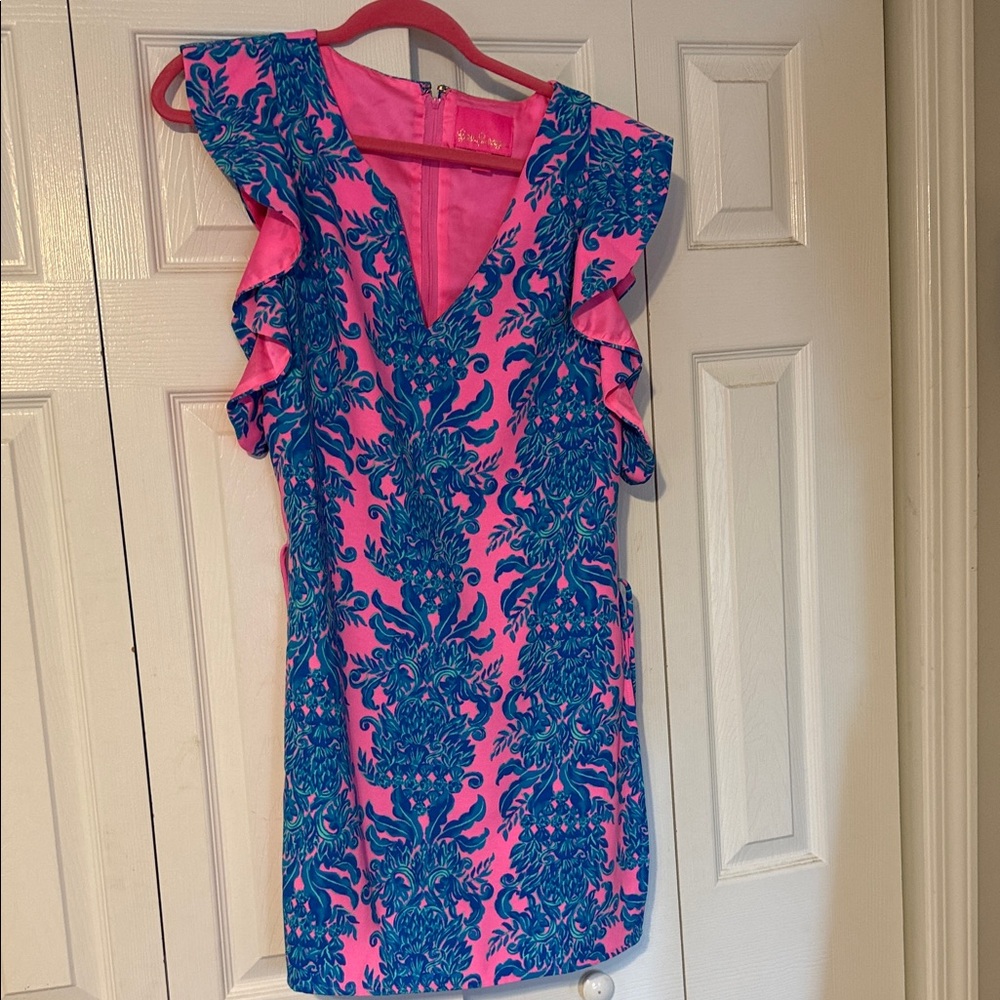 Pink and Blue Ruffle Sleeve romper